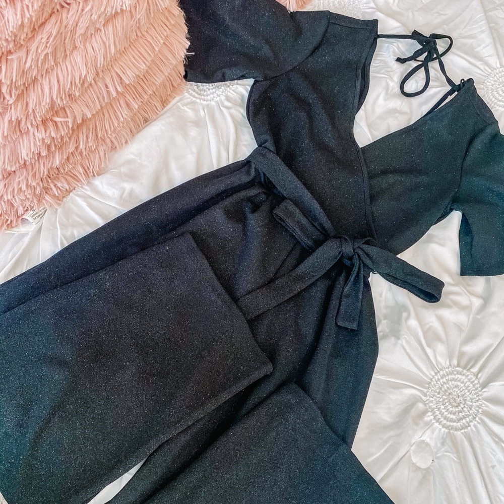 Mi Ami Sparkle Black Jumpsuit Size S